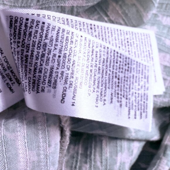 GAP women’s size XXL Mint Green Animal Print Boho Peasant Style Long Sleeve Top - Picture 10 of 12